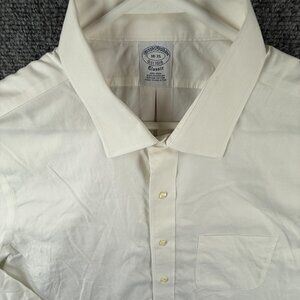 Brooks Brothers 18 35 Classic Non Iron White Long Sleeve Button Up Shirt Supima